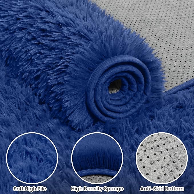 5x7 Area Rug for Living Room, Ultra Soft Fluffy Shag Rugs for Bedroom, Non-Slip - Image 6