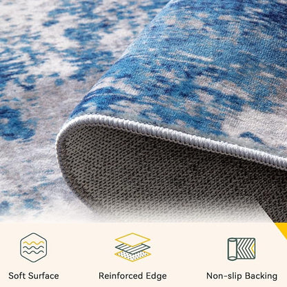 RELEANY Washable Area Rugs 3x7 Non-Slip Modern Abstract Soft - Image 3