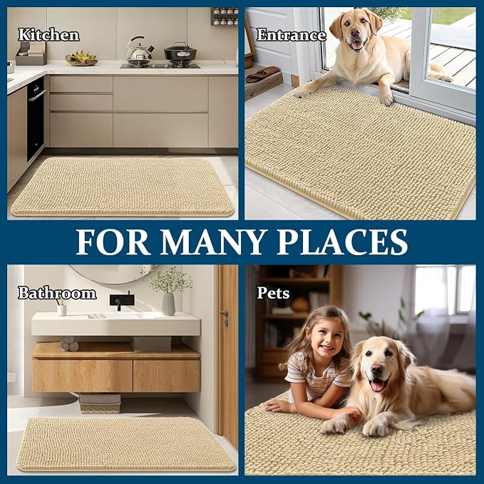 OLANLY Dog Door Mat for Muddy Paws 59x32, Absorbs Moisture and Dirt, Absorbent - Image 8