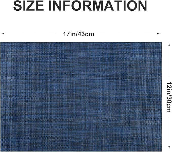 Vinyl Placemats Set of 6, PVC Woven Washable Non-Slip Table Mats, Heat - Image 4