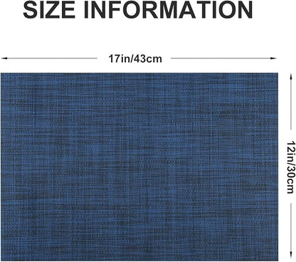 Vinyl Placemats Set of 6, PVC Woven Washable Non-Slip Table Mats, Heat - Image 4
