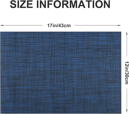 Vinyl Placemats Set of 4, PVC Woven Washable Non-Slip Table Mats, Heat - Image 4