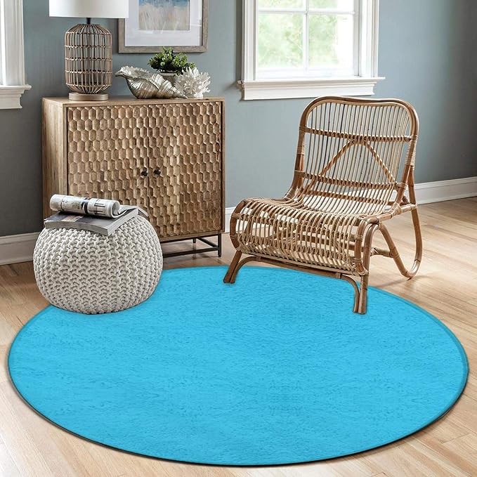 Home Decor Non Slip Kitchen Office Circle Rug, Machine Washable Modern Round - Image 3