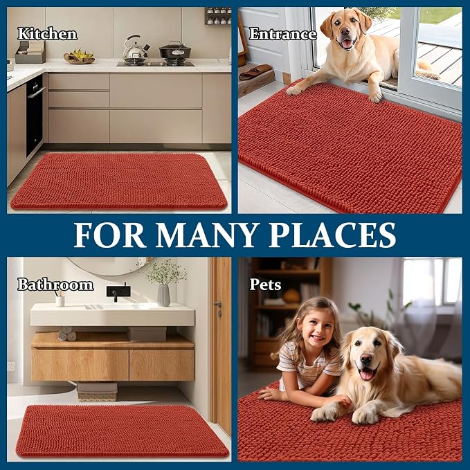 OLANLY Dog Door Mat for Muddy Paws 70x24, Absorbs Moisture and Dirt, Absorbent - Image 8
