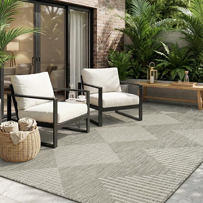 MontVoo-Outdoor Rug Carpet Patio Rug 8x10 Polypropylene Indoor Outdoor Rugs - Image 8