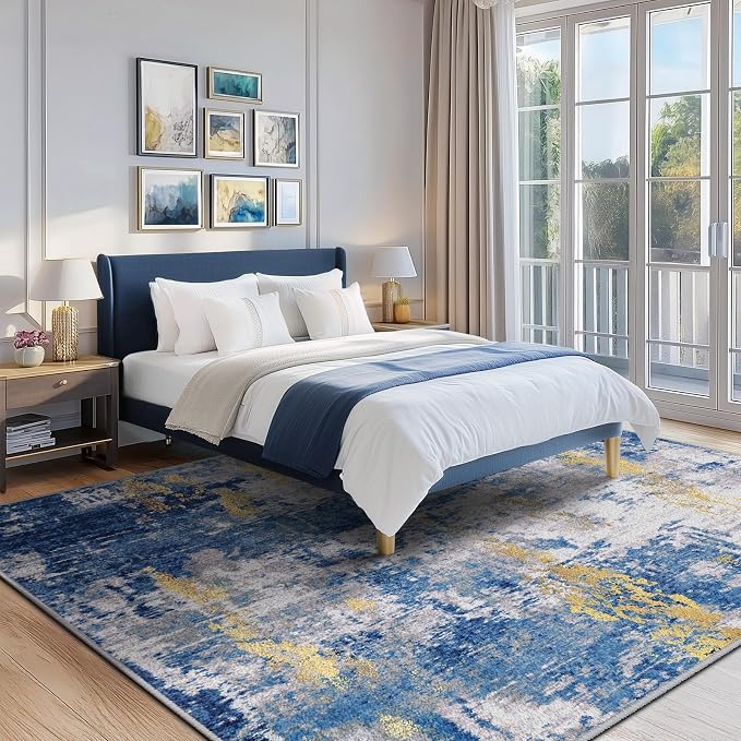 RELEANY Washable Area Rugs 6'x8' Non-Slip Modern Abstract Soft - Image 3