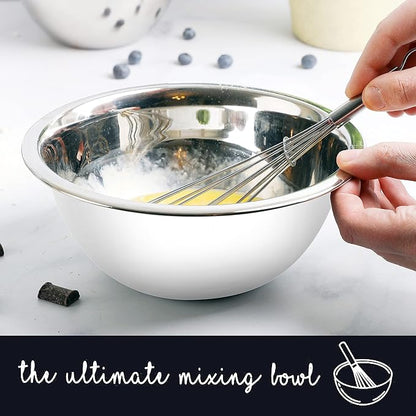 Stainless Steel Mixing Bowls Set, 5-Piece Meal Prep & Food Storage | .75 - Image 4