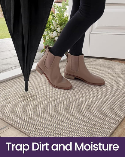 DEXI Ultra Thin Door Mat Indoor Entrance 17x30, Non Slip Rubber Backed Entryway - Image 5