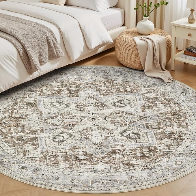 Tortania 5' Round Area Rug Living Room Rugs - Image 3