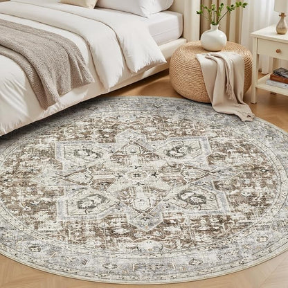 Tortania 5' Round Area Rug Living Room Rugs - Image 3