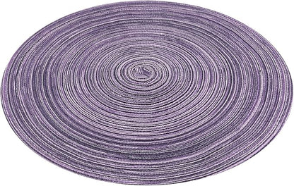 SHACOS Round Placemats Set of 4 Round Table Placemats Braided Cotton Place Mats - Image 2