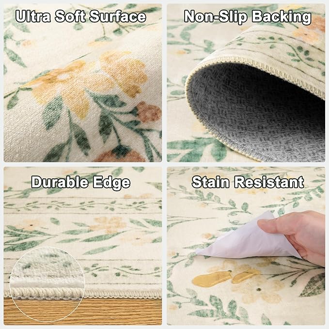 Runner Rug for Entryway: 2.6x10 Kitchen Rugs Non Slip Washable Ultra-Thin Soft - Image 8