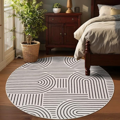 Washable Rug 6ft Area Rugs for Living Room, Abstract Rug for Bedroom, Soft - Image 3