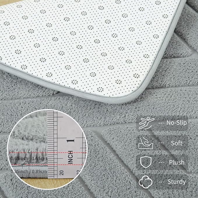 5x7 Grey Washable Area Rug for Bedroom Living Room, Modern Geometric Shag - Image 4