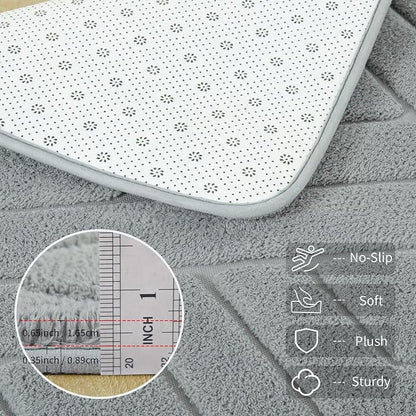 6x9 Grey Washable Area Rug for Bedroom Living Room, Modern Geometric Shag - Image 4