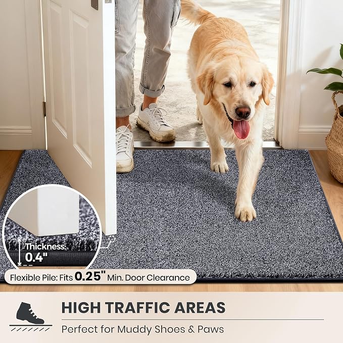PURRUGS Dirt Trapping Door Mat 20" x 31.5", Non-Slip Machine Washable Entryway - Image 6