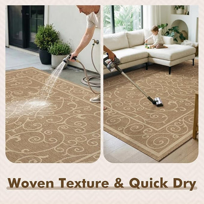 MontVoo-Outdoor Rug-Patio Rug 6x9 ft Polypropylene Indoor Outdoor Rugs Outdoor - Image 4