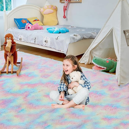 Ultra Soft Rug for Living Room, 8X10 Fluffy Shag Area Rug for Bedroom, Modern - Image 4