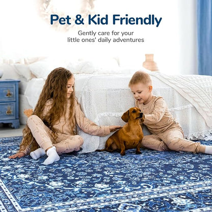 Lessymo Washable Area Rugs 6x9- Boho Area Rug Low Pile - Image 6