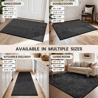 PURRUGS Dirt Trapping Door Mat 24" x 84", Non-Slip Machine Washable Entryway Rug - Image 9