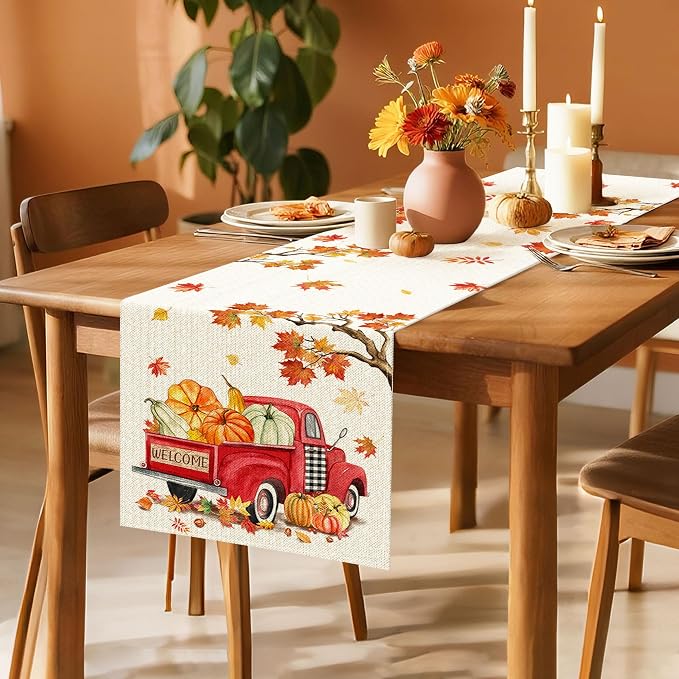 Bonsai Tree Fall Table Runner 72, Fall Runner - Image 2