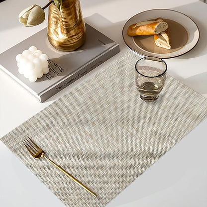 Vinyl Placemats Set of 8, PVC Woven Washable Non-Slip Table Mats, Heat - Image 5