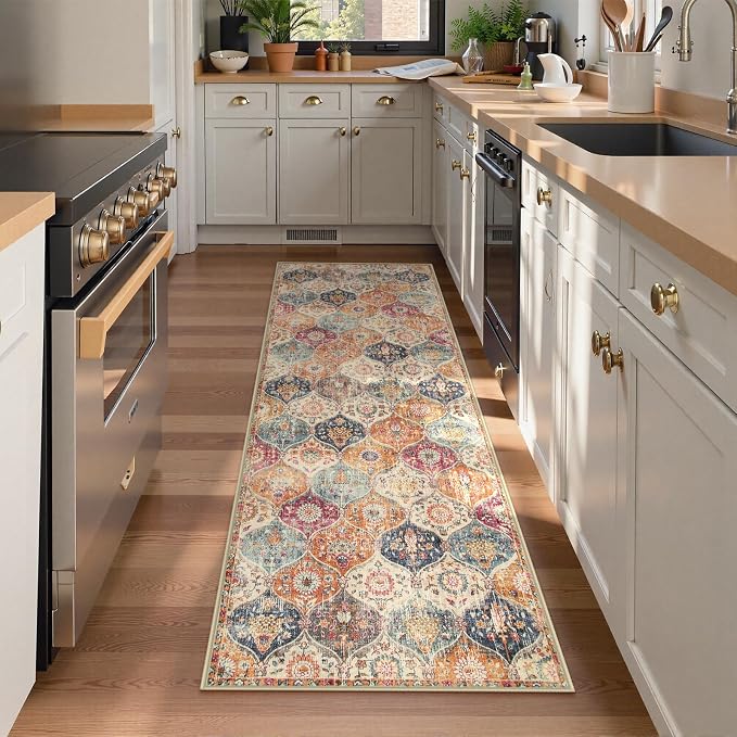 Lahome Moroccan Washable Kitchen Runner, 2x7 Runner Rug by Lahome