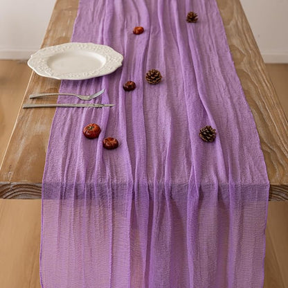 Lilac Cheesecloth Table Runner 120 Inches - Image 4