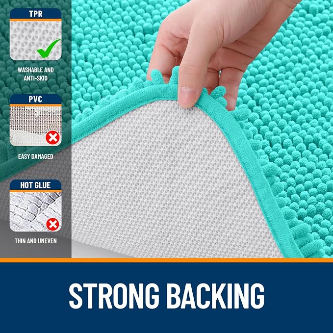 OLANLY Large Bathroom Rugs 45x27, Extra Soft Absorbent Chenille Bath Rugs - Image 6
