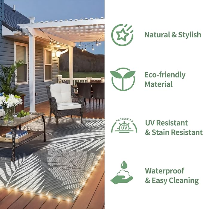 GENIMO Outdoor Rug 9' x 12' Waterproof - Image 5