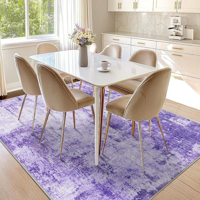 RELEANY Washable Area Rugs 8'x10' Non-Slip Modern Abstract Soft - Image 9