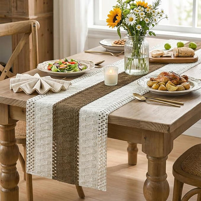 Artoid Mode Coffee Farmhouse Rustic Table Runner 12x90 Inch | Seasonal Holiday - Image 5