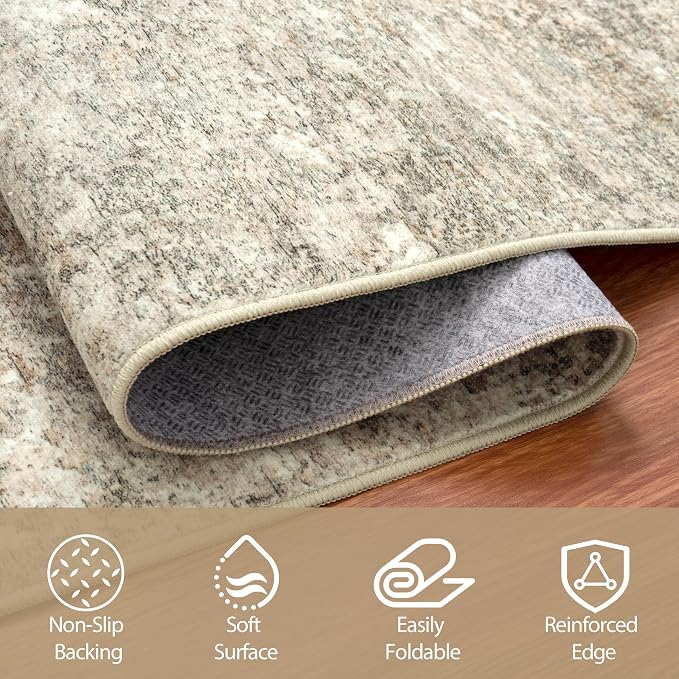 4x6 Area Rugs for Living Room Rug Washable: Abstract Rug for Dining Room - Image 4
