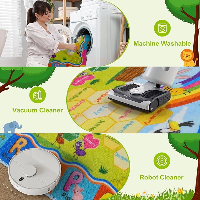 STARUIA ABC Kids Rug for Playroom, Non-Slip Educational Toddler Rug for - Image 8
