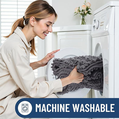 Smiry Dog Door Mat for Muddy Paws 40x24, Absorbent Dirt Trapper, Non-Slip - Image 6