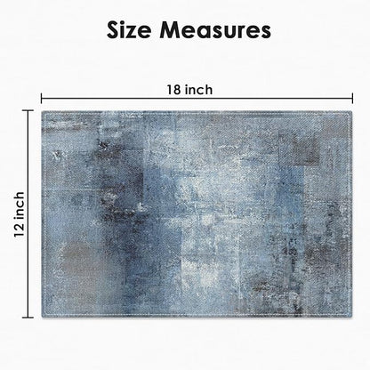 Emvency Farmhouse Placemats Set of 4, 12x18 Inch, Denim Blue | Modern Abstract - Image 2