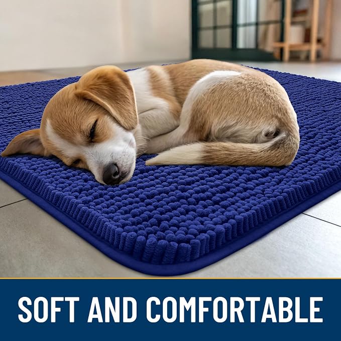 Smiry Dog Door Mat for Muddy Paws 30x20, Absorbent Dirt Trapper, Non-Slip - Image 2