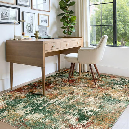 RELEANY Washable Area Rugs 7'x9' Non-Slip Modern Abstract Soft - Image 8