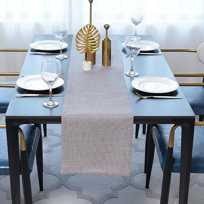Dinning Table Runner Cloth 12 x 60 Inches Farmhouse Kitchen Coffee Burlap Table - Image 2