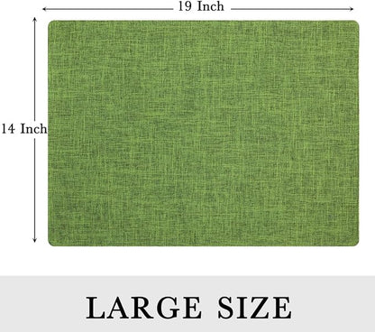 Faux Cotton Linen Placemats Set of 6, Cloth Washable Farmhouse Dining Table Mats - Image 8