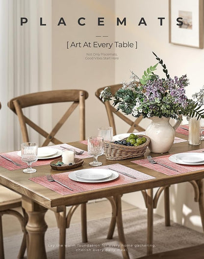 Leetaltree Gradient Pink Woven Placemats Set of 6 - Image 8