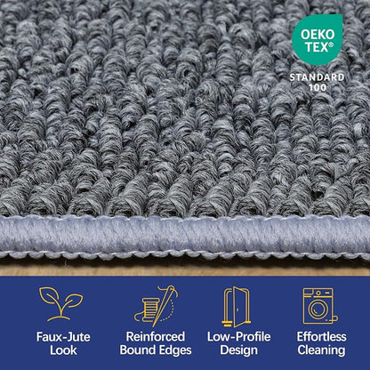 Faux Jute Area Rug 6'x9', Washable & Non-Slip, No Odor. Farmhouse Boho Style - Image 3