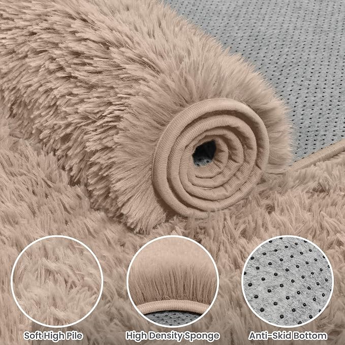 4x6 Area Rug for Living Room, Ultra Soft Fluffy Shag Rugs for Bedroom, Non-Slip - Image 6