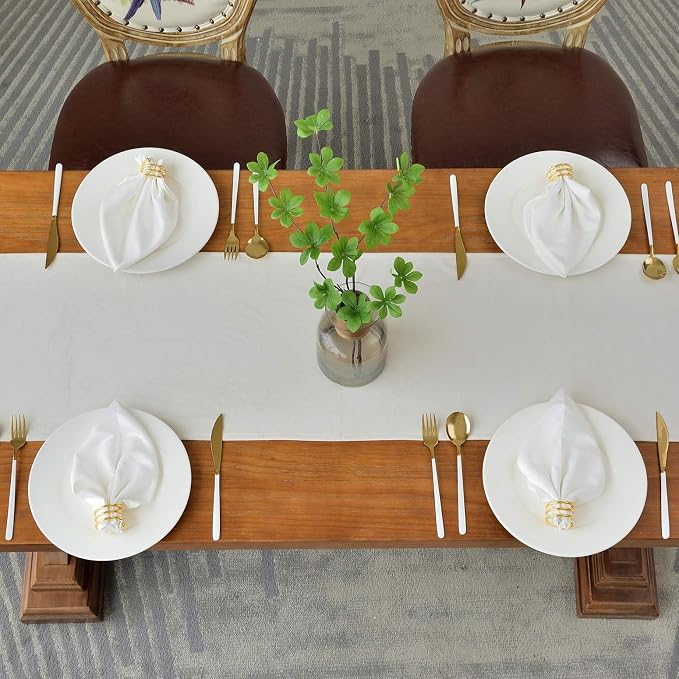 BALCONY & FALCON Table Runner Velvet Ivory 14"x71" | Elegant, Fall Decor - Image 3