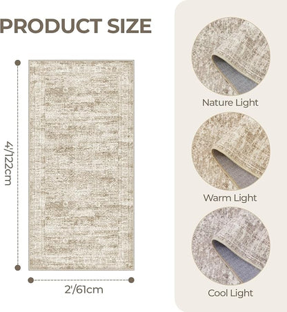 2x4 Washable Rug Runner for Bathroom, Soft Entryway Rug for Laundry Room - Image 2