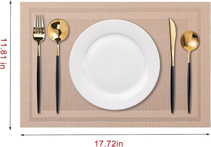 Placemats Set of 6 Washable Indoor | Outdoor Vinyl Place Mats - Image 2