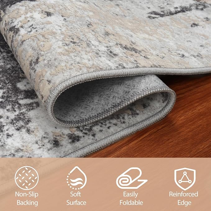 8x10 Area Rugs for Living Room Rug Washable: Abstract Large Rug for Dining Room - Image 4