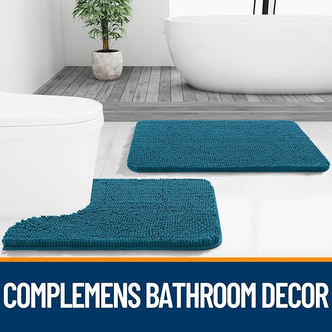 OLANLY Bathroom Rugs 30x20, Extra Soft Absorbent Chenille Bath Rugs, Rubber - Image 8