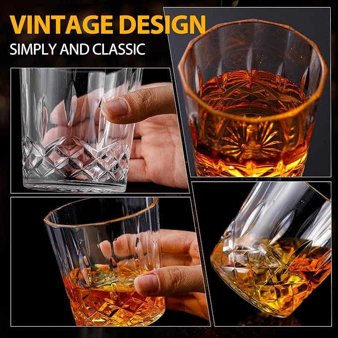 Yungyan 24 Pcs Plastic Clear Whiskey Glasses, 10 oz Unbreakable Reusable Old - Image 4