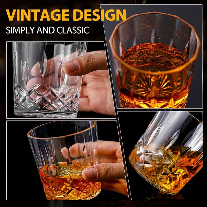 Yungyan 6 Pcs 10 oz Plastic Clear Whiskey Glasses, Old Fashioned Glasses - Image 4